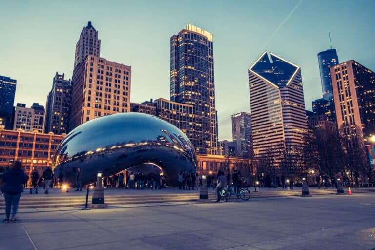 Chicago skyline along Lake Michigan